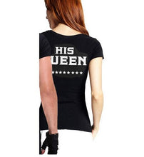 Carica l'immagine nel visualizzatore di Gallery, Plus XXXL Size Lovers The King His Queen Back Printed Tee shirts Harajuku Couple Hipster T shirt Tops