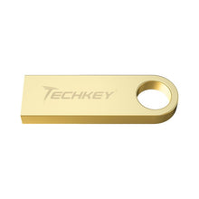 Carica l'immagine nel visualizzatore di Gallery, Techkey metal USB flash Drive 32GB 16gb 64gb waterproof usb флешка 128gb pendrive 2.0 portable usb stick for PC Free shipping