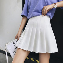 Carica l'immagine nel visualizzatore di Gallery, Women high waist pleated skirt Sweet Cute Girls Dance Mini Skirt Cosplay black white skirt kawaii Female Mini Skirts Short