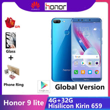 Carica l'immagine nel visualizzatore di Gallery, Honor 9 lite Smartphone Kirin 659 Mobile phones 5.65 inch IPS screen 4g 32g Google Play Store EMUI 8.0
