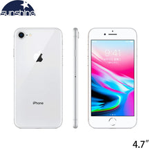 Carica l'immagine nel visualizzatore di Gallery, Apple iPhone 8 Original GSM Unlocked iOS Hexa-Core A11 Bionic 2GB RAM 64/256GB ROM 4.7" 12.0 MP Fingerprint Cell Phones