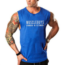 Carica l'immagine nel visualizzatore di Gallery, Mens Canottiere Bodybuilding Tank Top Gyms Fitness Sleeveless Shirt Male Cotton Clothing Fashion Singlet Muslce Vest Undershirt