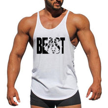 Carica l'immagine nel visualizzatore di Gallery, Fitness Clothing canottiere  Bodybuilding Stringer Tank Top Mens Cotton Curved hem Sleeveless shirt Workout Clothes gym vest man

