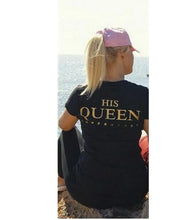 Carica l'immagine nel visualizzatore di Gallery, Plus XXXL Size Lovers The King His Queen Back Printed Tee shirts Harajuku Couple Hipster T shirt Tops
