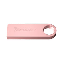 Carica l'immagine nel visualizzatore di Gallery, Techkey metal USB flash Drive 32GB 16gb 64gb waterproof usb флешка 128gb pendrive 2.0 portable usb stick for PC Free shipping
