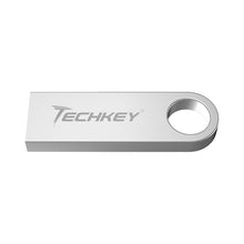 Carica l'immagine nel visualizzatore di Gallery, Techkey metal USB flash Drive 32GB 16gb 64gb waterproof usb флешка 128gb pendrive 2.0 portable usb stick for PC Free shipping
