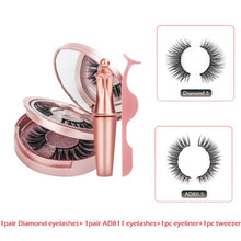 Carica l'immagine nel visualizzatore di Gallery, Double Layer Magnetic False Eyelashes &amp; Magnetic Eyeliner 5 Magnets Natural Soft Fake Eyelashes Extension 2 Pairs with Tweezers
