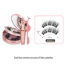 Carica l'immagine nel visualizzatore di Gallery, Double Layer Magnetic False Eyelashes &amp; Magnetic Eyeliner 5 Magnets Natural Soft Fake Eyelashes Extension 2 Pairs with Tweezers
