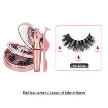 Carica l'immagine nel visualizzatore di Gallery, Double Layer Magnetic False Eyelashes &amp; Magnetic Eyeliner 5 Magnets Natural Soft Fake Eyelashes Extension 2 Pairs with Tweezers
