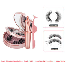 Carica l'immagine nel visualizzatore di Gallery, Double Layer Magnetic False Eyelashes &amp; Magnetic Eyeliner 5 Magnets Natural Soft Fake Eyelashes Extension 2 Pairs with Tweezers
