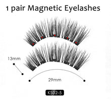 Carica l'immagine nel visualizzatore di Gallery, Double Layer Magnetic False Eyelashes &amp; Magnetic Eyeliner 5 Magnets Natural Soft Fake Eyelashes Extension 2 Pairs with Tweezers
