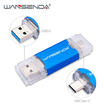 Carica l'immagine nel visualizzatore di Gallery, WANSENDA 2 in 1 OTG USB Flash Drive USB3.0 &amp; Micro USB Pen Drive 512GB 256GB 128GB 64GB 32GB Pendrive USB Stick for Android/PC
