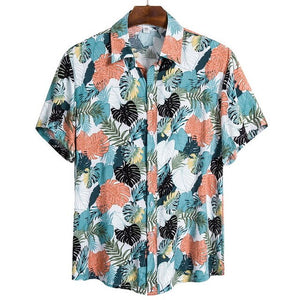 2020 New Arrival Men's Shirts Men Hawaiian Camicias Casual One Button Wild Shirts Printed Short-sleeve Blouses Tops