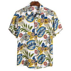 2020 New Arrival Men's Shirts Men Hawaiian Camicias Casual One Button Wild Shirts Printed Short-sleeve Blouses Tops