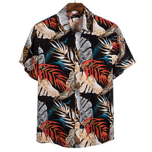 2020 New Arrival Men's Shirts Men Hawaiian Camicias Casual One Button Wild Shirts Printed Short-sleeve Blouses Tops