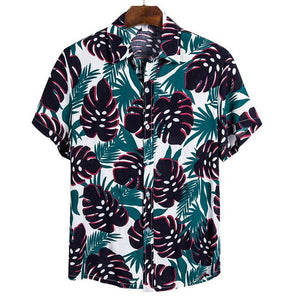 2020 New Arrival Men's Shirts Men Hawaiian Camicias Casual One Button Wild Shirts Printed Short-sleeve Blouses Tops