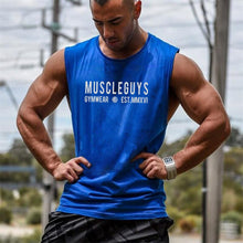 Carica l'immagine nel visualizzatore di Gallery, Mens Canottiere Bodybuilding Tank Top Gyms Fitness Sleeveless Shirt Male Cotton Clothing Fashion Singlet Muslce Vest Undershirt
